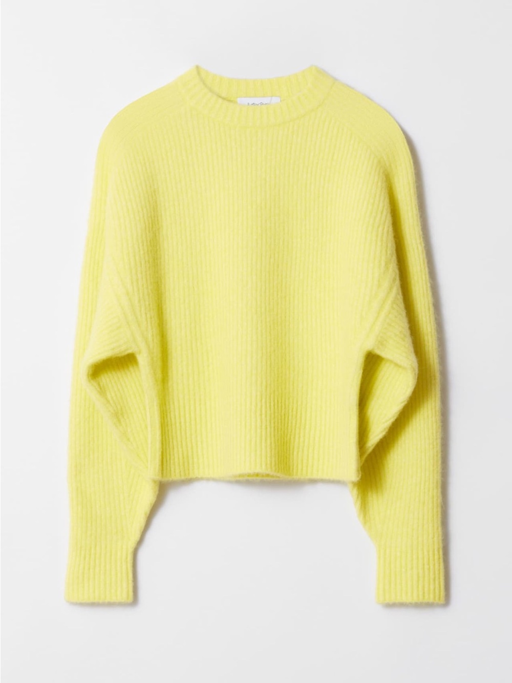 & Other Stories lemon yellow ribbed crewneck sweater